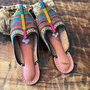 Women Shoes Indian Traditional Mojari Slides